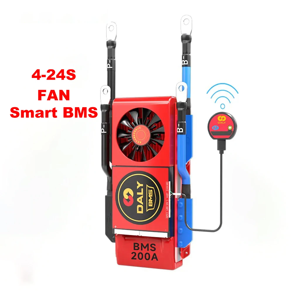 Daly BMS LiFePo4 Smart FAN BMS 8S 24V 40A Lifepo4 battery Waterproof BMS for lithium battery 18650 PCB