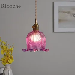 Glass Pendant Lights Fixtures Bedroom Beside Pendant Lamp Bar Cafe Living Room Nordic Modern Copper Led Hanging Lamp Luminaire