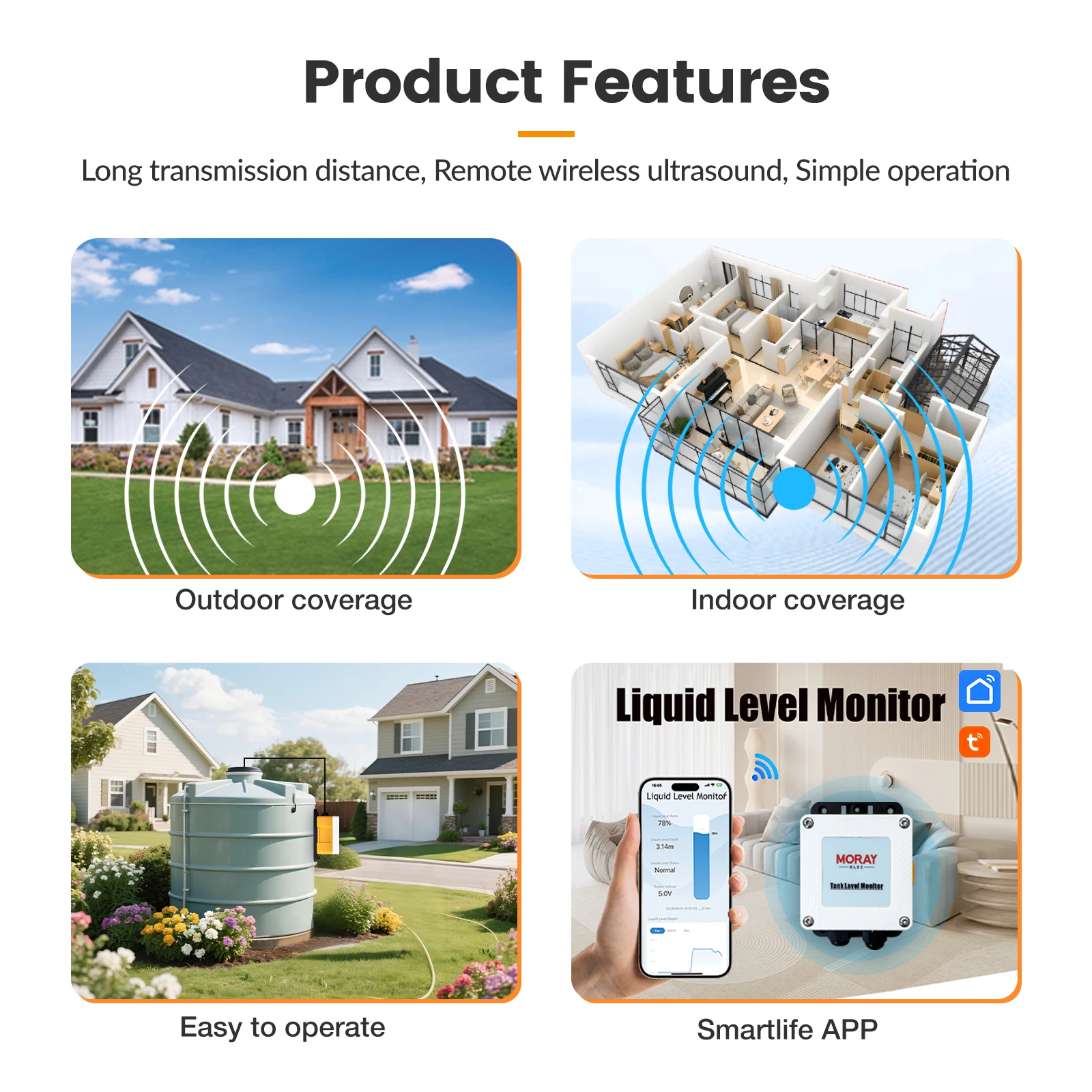 ME202W เซ็นเซอร์วัดระดับน้ำมันดีเซลไร้สายแบบสมาร์ทโฮม ความแม่นยำสูง ควบคุมผ่าน WIFI สำหรับถังเก็บน้ำมัน น้ำ และของเหลวใต้น้ำ