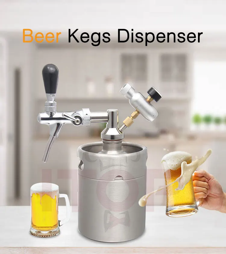 Itop 2L/ 3.6L/ 5L/ 8L Huishoudelijke Biervat Rvs Draagbare Bier Dispenser Biertap Systeem Italiaanse tap En CO2 Regulator