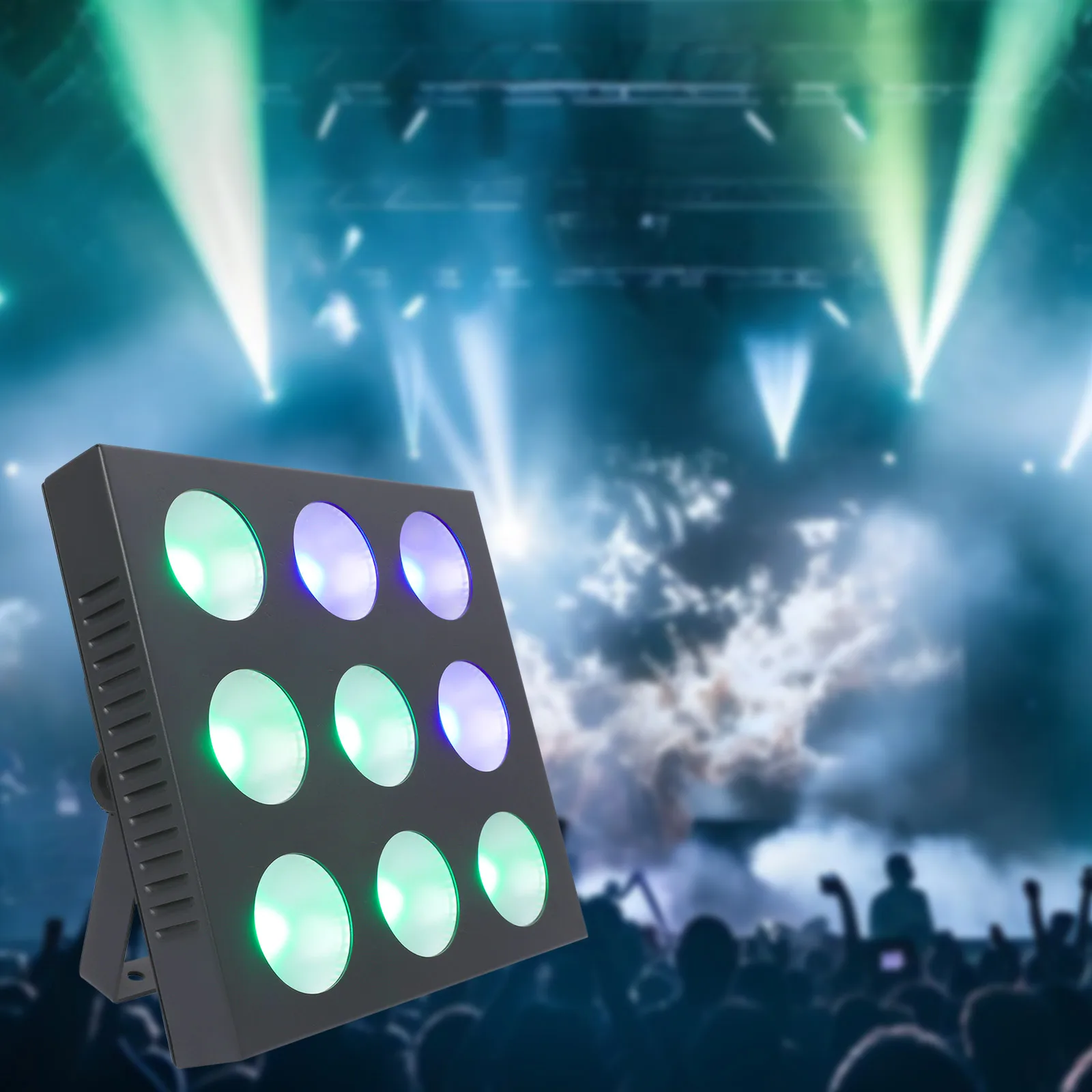 80W รูปสี่เหลี่ยมผืนผ้าเวทีแสง COB matrix 9*12W RGBW LEDs DJ ไฟเวทีไฟ DMX 5 โหมดสําหรับงานแต่งงานดิสโก้ปาร์ตี้บาร์