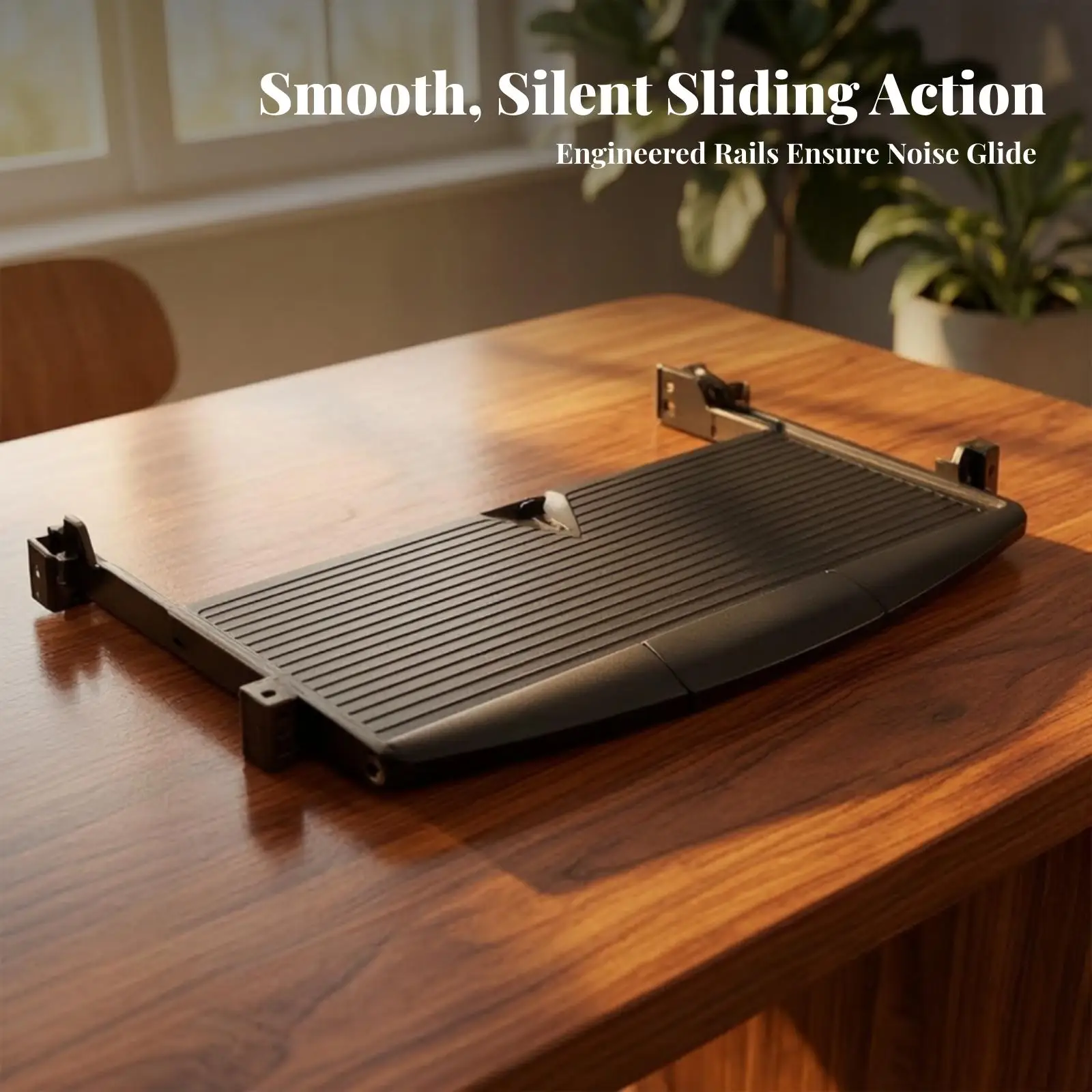 Space-Saving Keyboard Tray | Adjustable Retaining Buckle, Sturdy surface, Keyboard Tray with Slide Rails