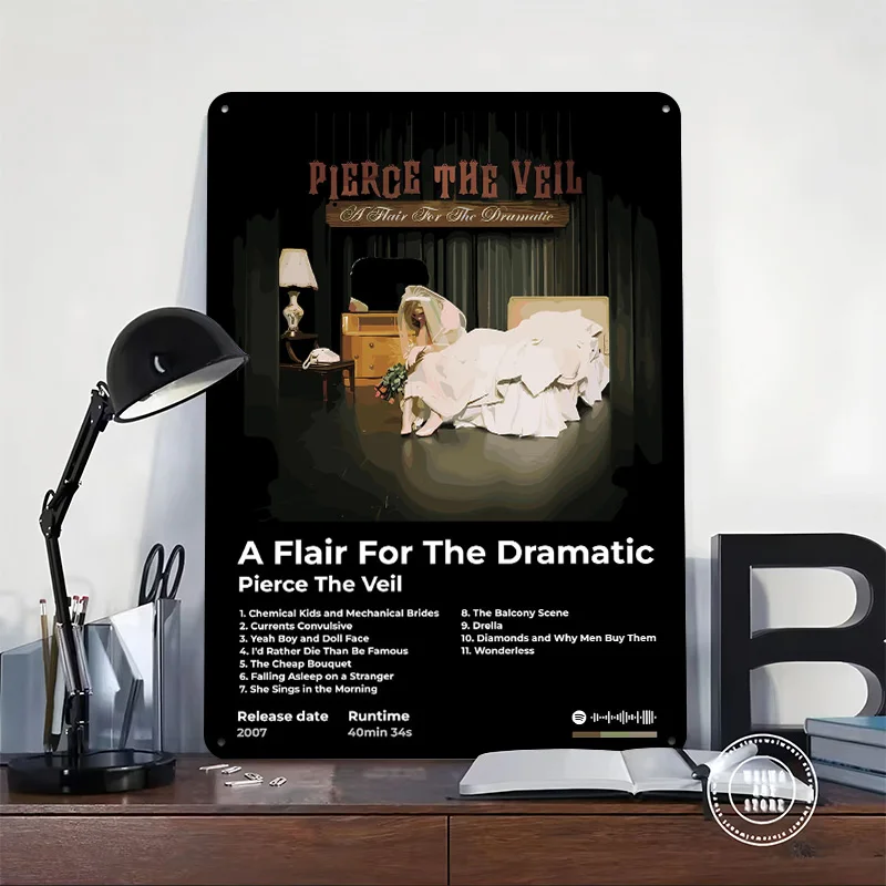 Pierce The Veil - Album Cover 3D Printed Texture Poster Personalized Wall Art Retro Metal Tin Signs for Luxury Decoration Home