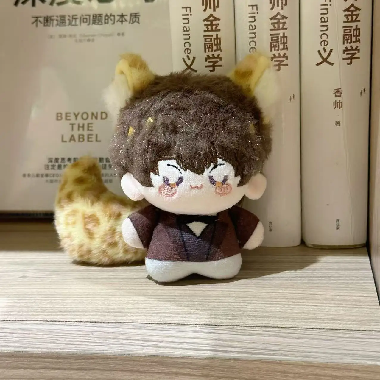 10cm jogo amor e espaço profundo caleb cosplay gato orelha cauda boneca de pelúcia brinquedo fofo maumet fantoche brinquedos menina amigo presente boneca