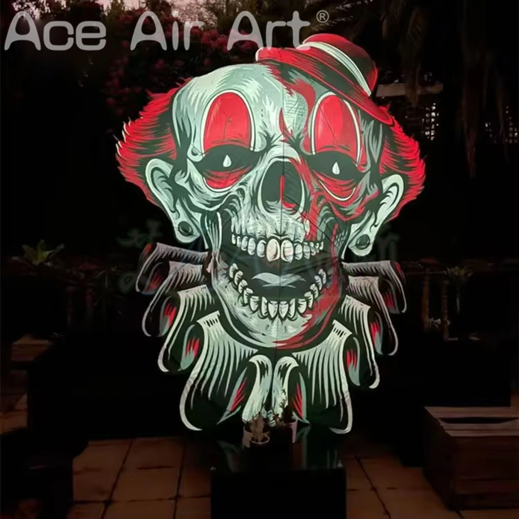 Globo publicitario de pared con letrero de cabeza de payaso inflable gigante de Halloween para decoraciones de Halloween