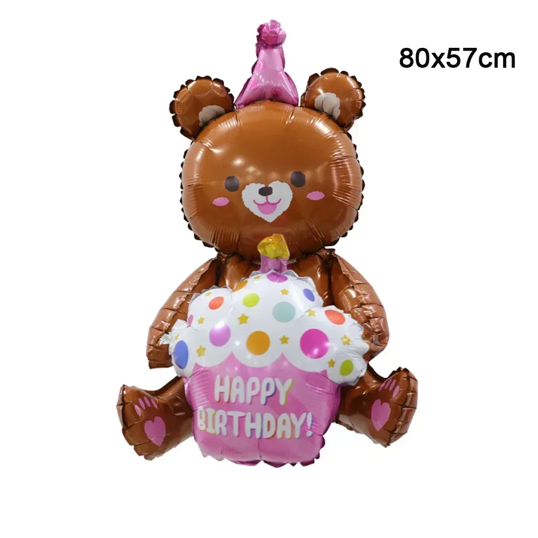 Ins 4d rosa Bär umarmt Kuchen folie Ballon Mädchen Baby alles Gute zum Geburtstag Party begünstigt Geschenk für Kinder Foto Requisiten Festival Geschenke