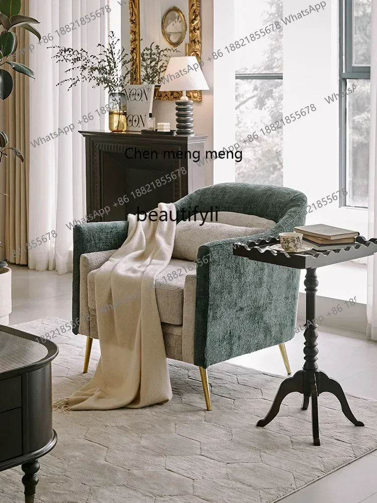 

ss7304 American Fabric Lazy Sofa Small Apartment Sofa Nordic Living Room Bedroom Single Sofa