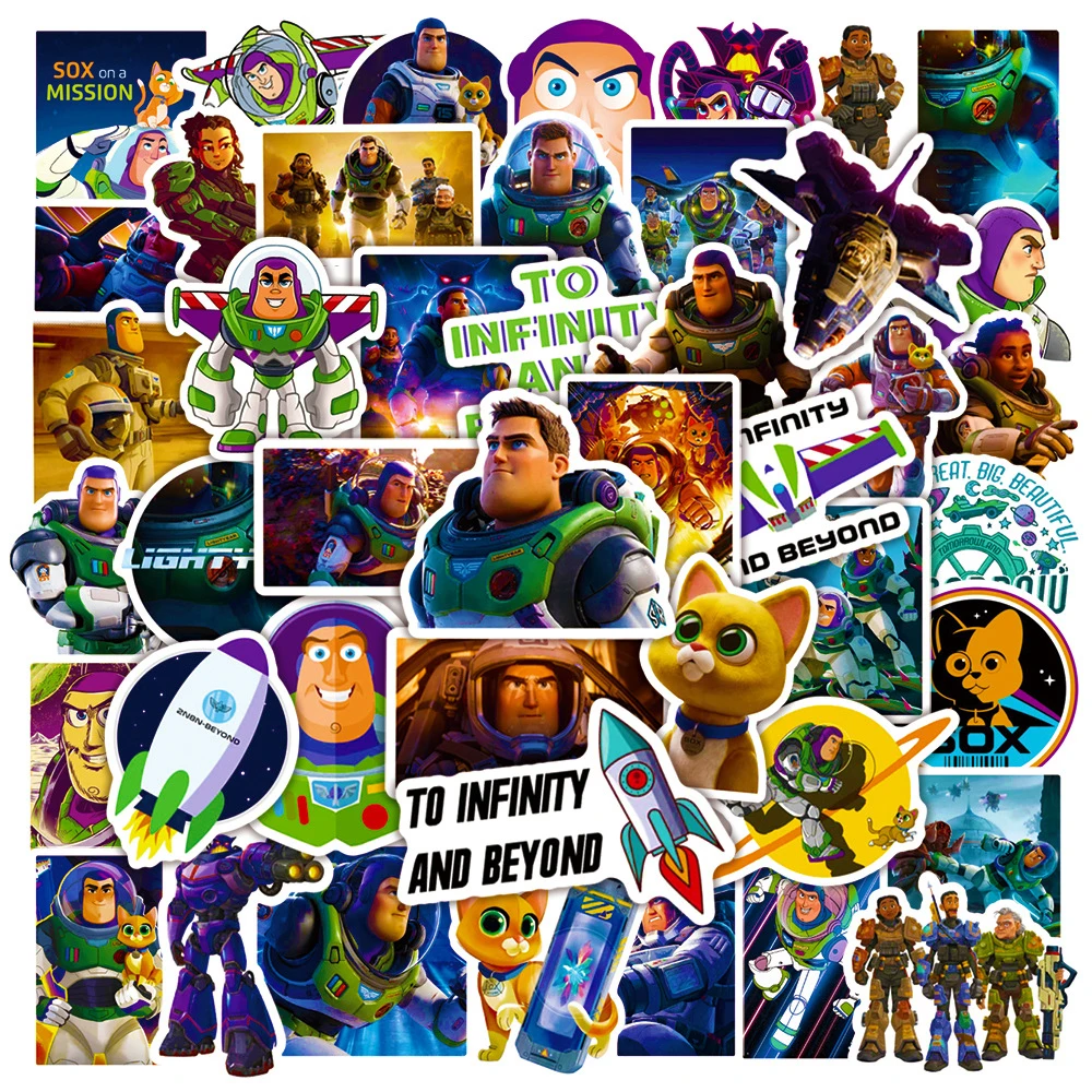 10/30/50pcs Disney Toy Story Buzz Lightyear Cartoon Stickers for Laptop Scrapbooking Luggage Phone Cute Kids Sticker Toys Decals