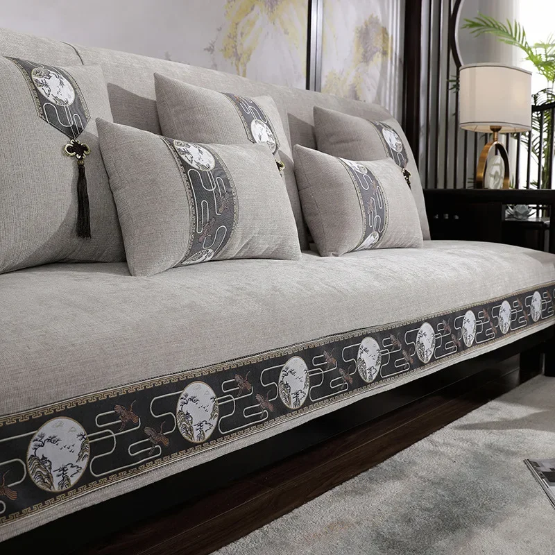 غطاء وسادة أريكة من الخشب الصلب الصيني لغرفة المعيشة، غطاء مقعد، منشفة أريكة الزاوية، غطاء أريكة، غطاء أريكة الأثاث