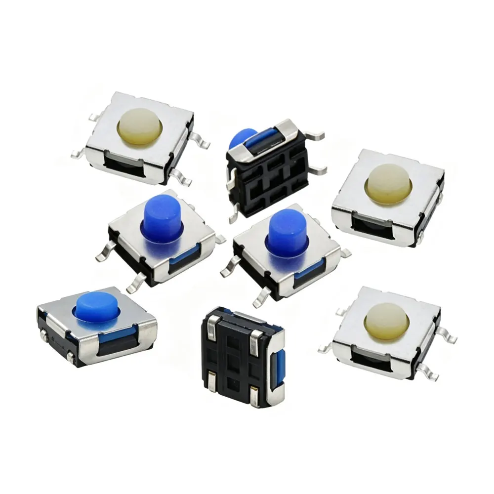 10pcs 6*6 Momentary Tactile Tact Switch,Silicone Gel Push Button,Blue Rubber Head Key Switch 6.2 X 6.2mm H=3.1/3.5/4.3/5.0mm
