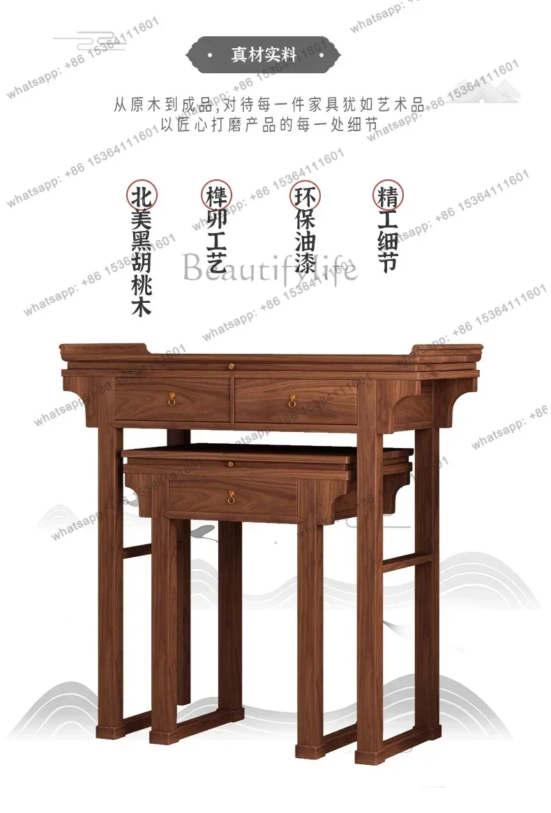 PG   Incense Burner Table Home Balcony Altar Buddha Shrine North America Black Walnut Ladder