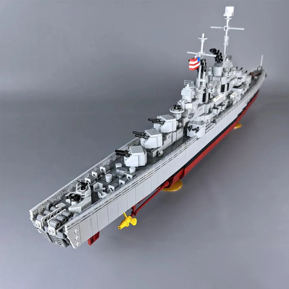 Gobricks MOC World War II Atlanta Class Cruiser Bricks Model Navy warship Atlanta Oakland Class Gun Turrets Building Blocks Toys