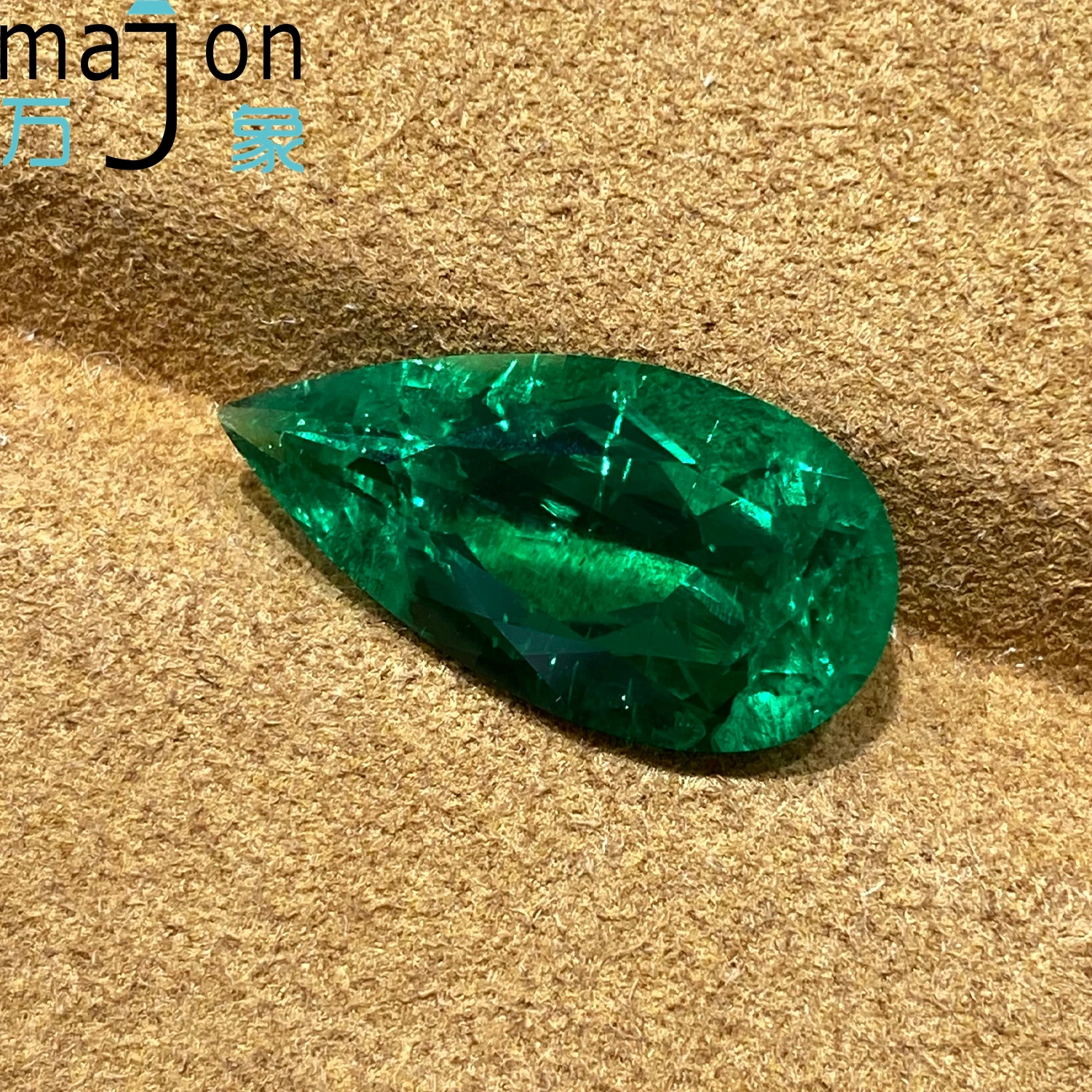 

8.0CT Top Quality Hand-cutting Lab Grown Emerald Stone Colombian Pear Shape With AGL Certificate for jewelry making