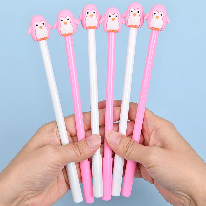 

Набор из 12 черных гелевых ручек в форме пингвинов случайных цветов, плавное письмо без заеданий, непрерывная подача чернил, черные ручки на водной основе, креативные канцелярские принадлежности для обучения, призы.