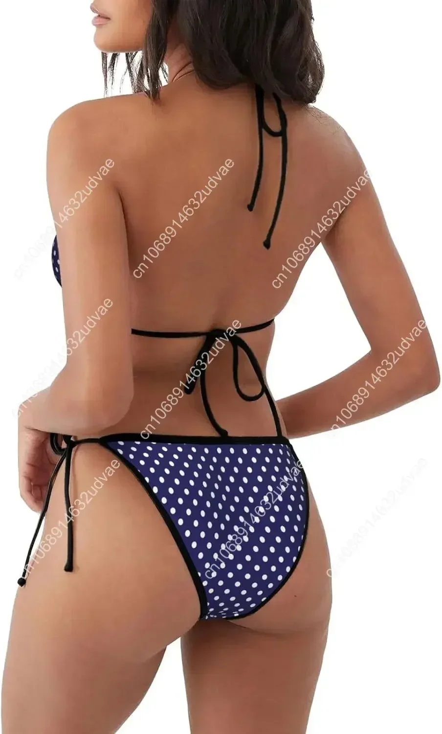 Leopard Print Halter Triangle Tie Side Bikini Set Two Piece Swimsuits for Women
