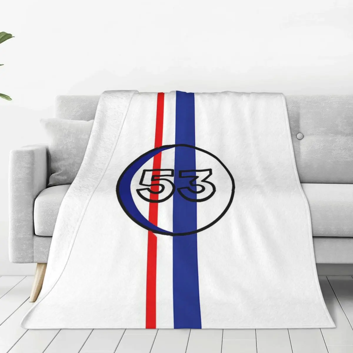 Herbie Number 53 Blanket Soft Warm Flannel Throw Blanket Bedspread for Bed Living room Picnic Travel Home Sofa