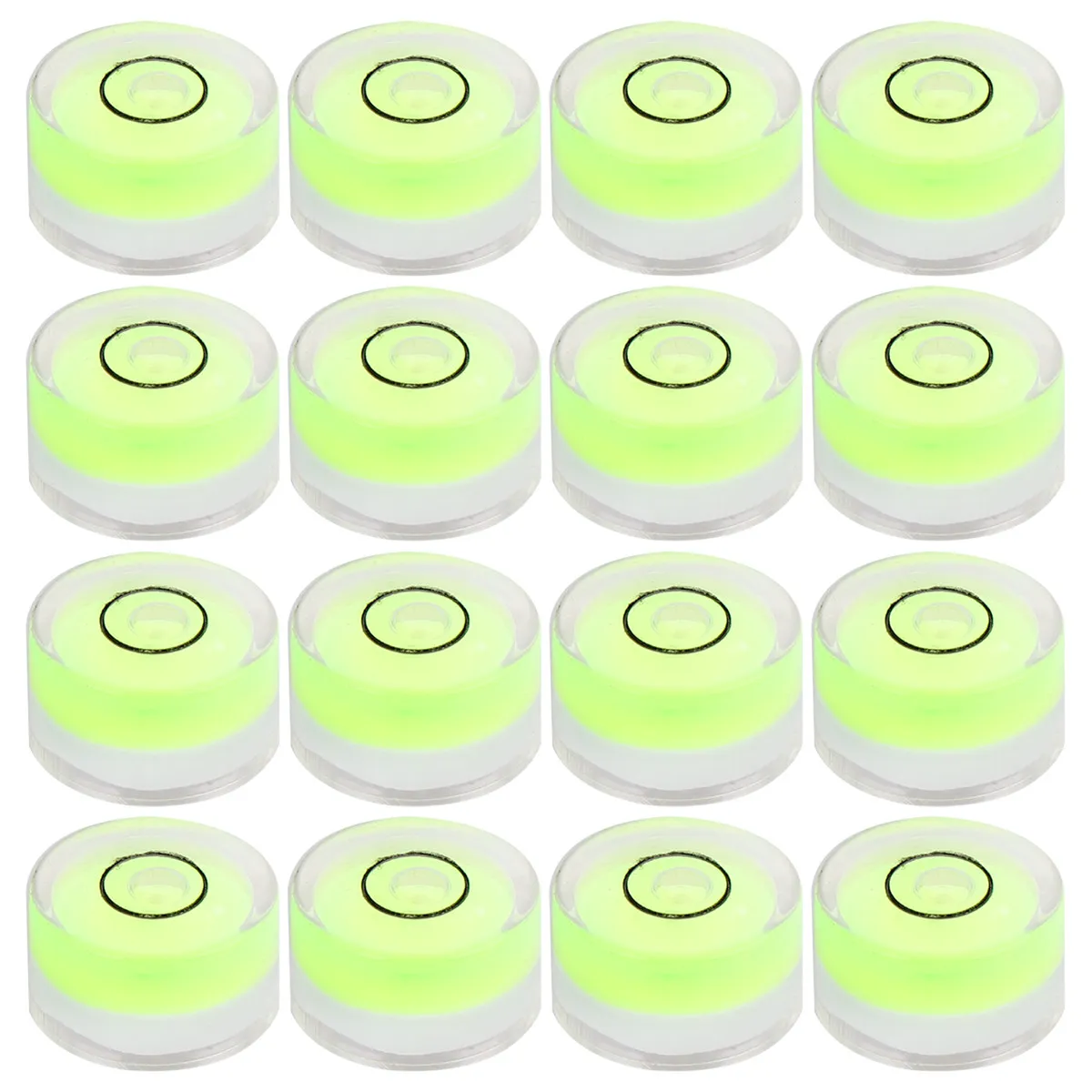 16Pcs Circular Bubble Level 15Mm X 6Mm Plastic Spirit Level with Clear Horizontal Scale for Precision Leveling in Construction