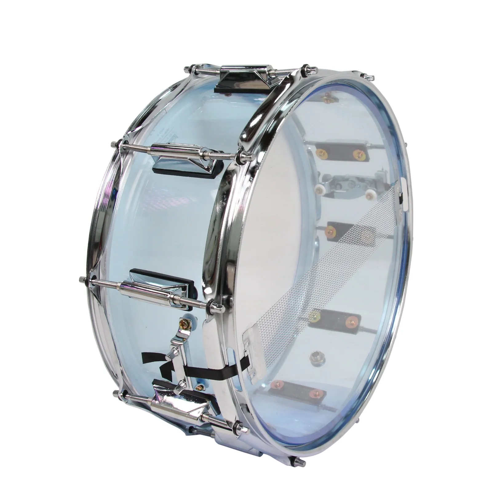 Beautiful and Durable Sky Blue Acrylic Transparent 14-inch Snare Drum Instruments