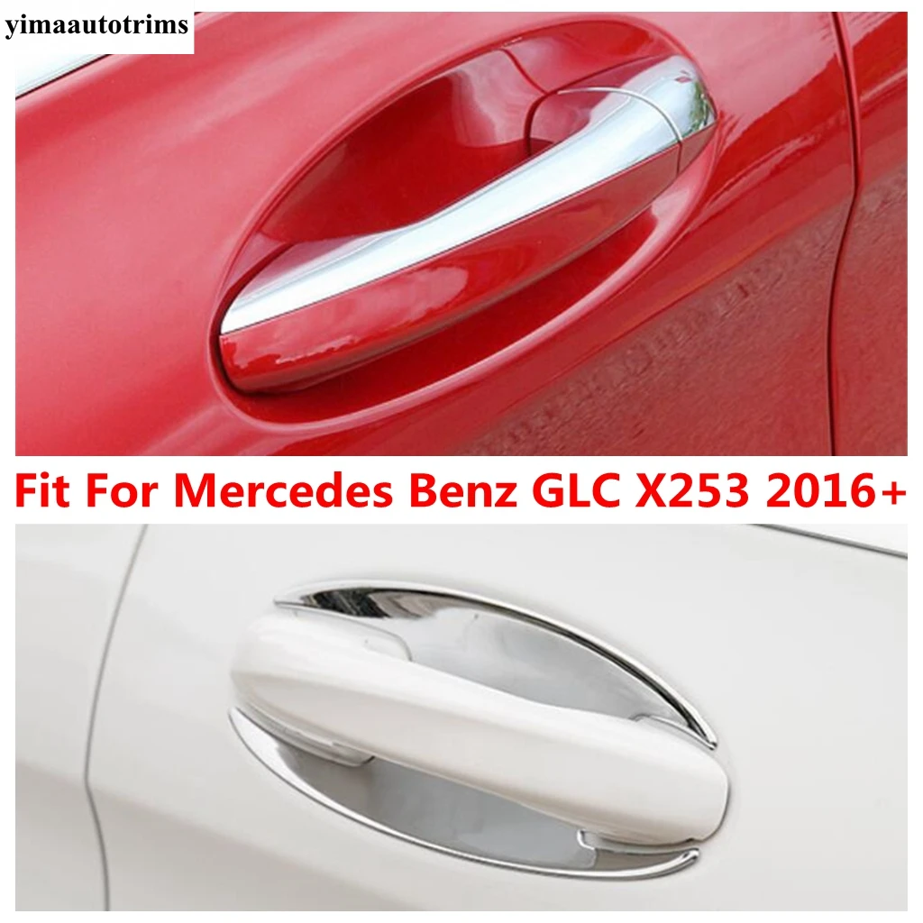 

Car Door Handle Bowl Decoration Cover Trim Fit For Mercedes Benz GLC X253 2016 - 2021 ABS Chrome Accessories Exterior Refit Kit