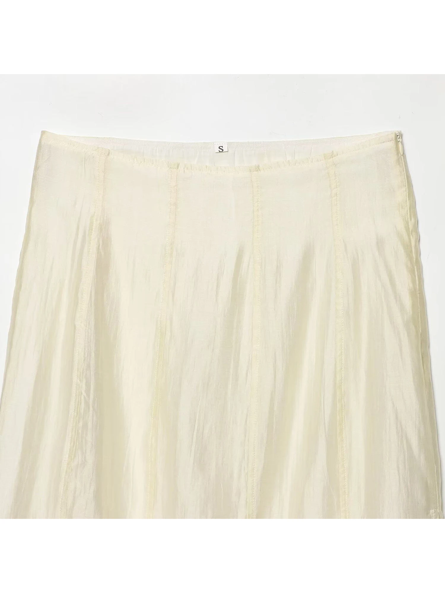 Women's Apricot Long Skirt Vintage Patchwork Skirt Harajuku Korean Style Y2k Mid Length Skirts 2000s Casual Clothes Summer 2026