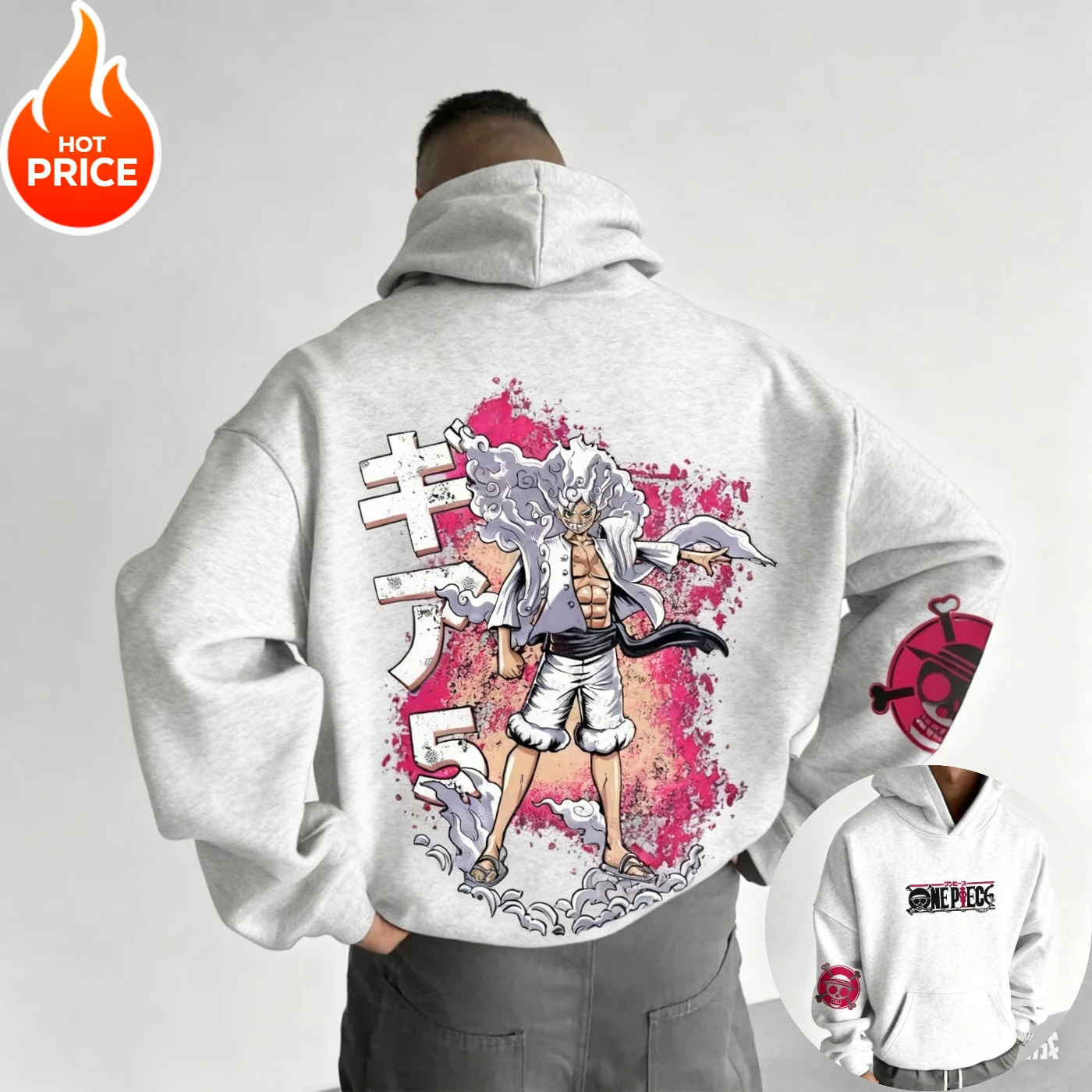 Hoodie Oversize Vintage Musim Dingin Anime One Piece Harajuku Luffy Streetwear 2025 untuk Pria Wanita, Sweatshirt Berkerudung Lengan Panjang Y2k