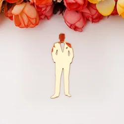 20 Pieces/Lot 6cm DIY Men's Suits Shape Stickers Single Party Decor Acrylic Mirror Sticker Banquet Wedding Party Guest Gifts