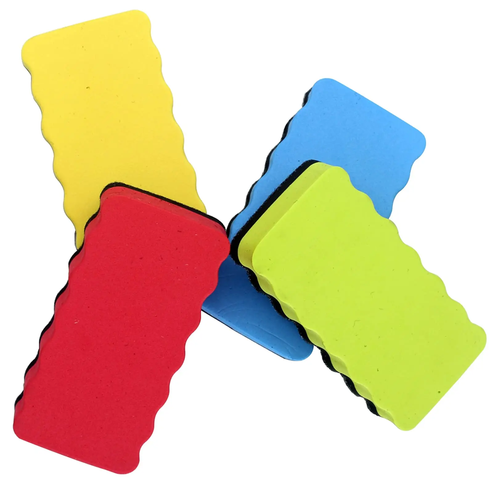 4-Piece White Magnetic Whiteboard Eraser Set, Suitable for Home, School and Office, Size: 4×2×0.78 Inches