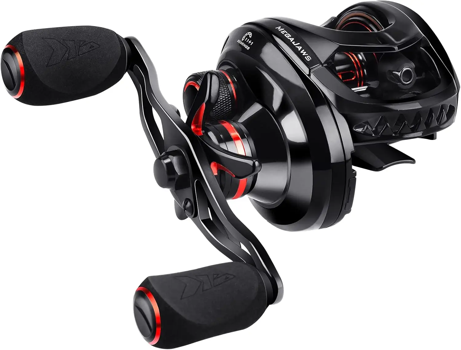 

Baitcasting Fishing Reel, New AutoMag Dual Braking System Baitcaster Fishing Reel, Only 6.7oz, 17.64 LBs Carbon Fiber Drag