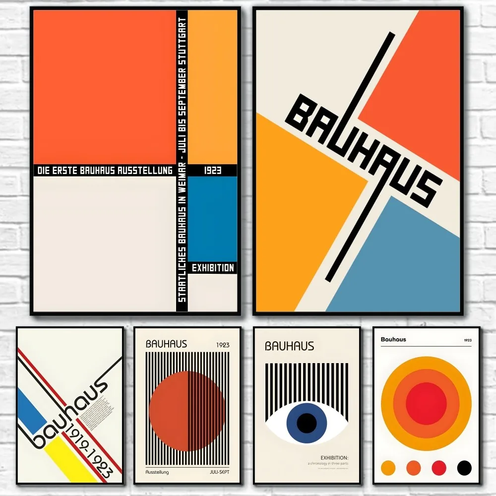 

Bauhaus Trendy Lines Half Circle Nordic Modern Poster Sticky Wall Art Printing Waterproof Home Living Bed Room Bar Aesthetic Dec