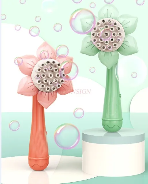 

Sunflower Bubble Machine Children's Handheld Electric Bubble Stick Fully Automatic Bubble Blowing Pop Toys