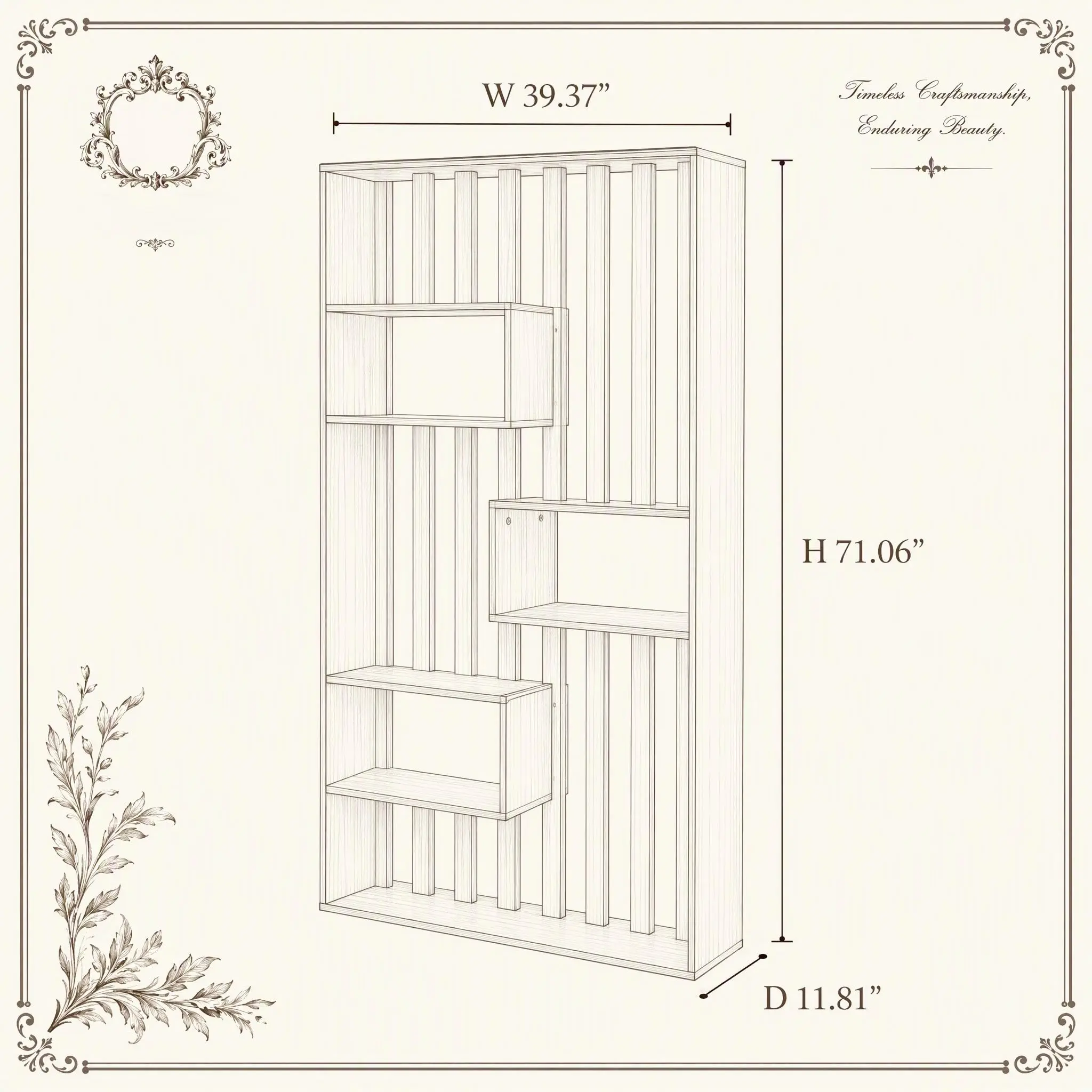 Room Divider with Built-in Shelves for Room Separation