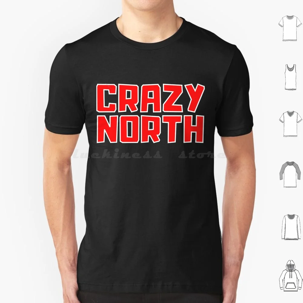 Crazy North / Crvena Zvezda Fan T Shirt Big Size 100% Cotton Crazy North Red Text Simple Majica Delije Sever Crvena Zvezda Red