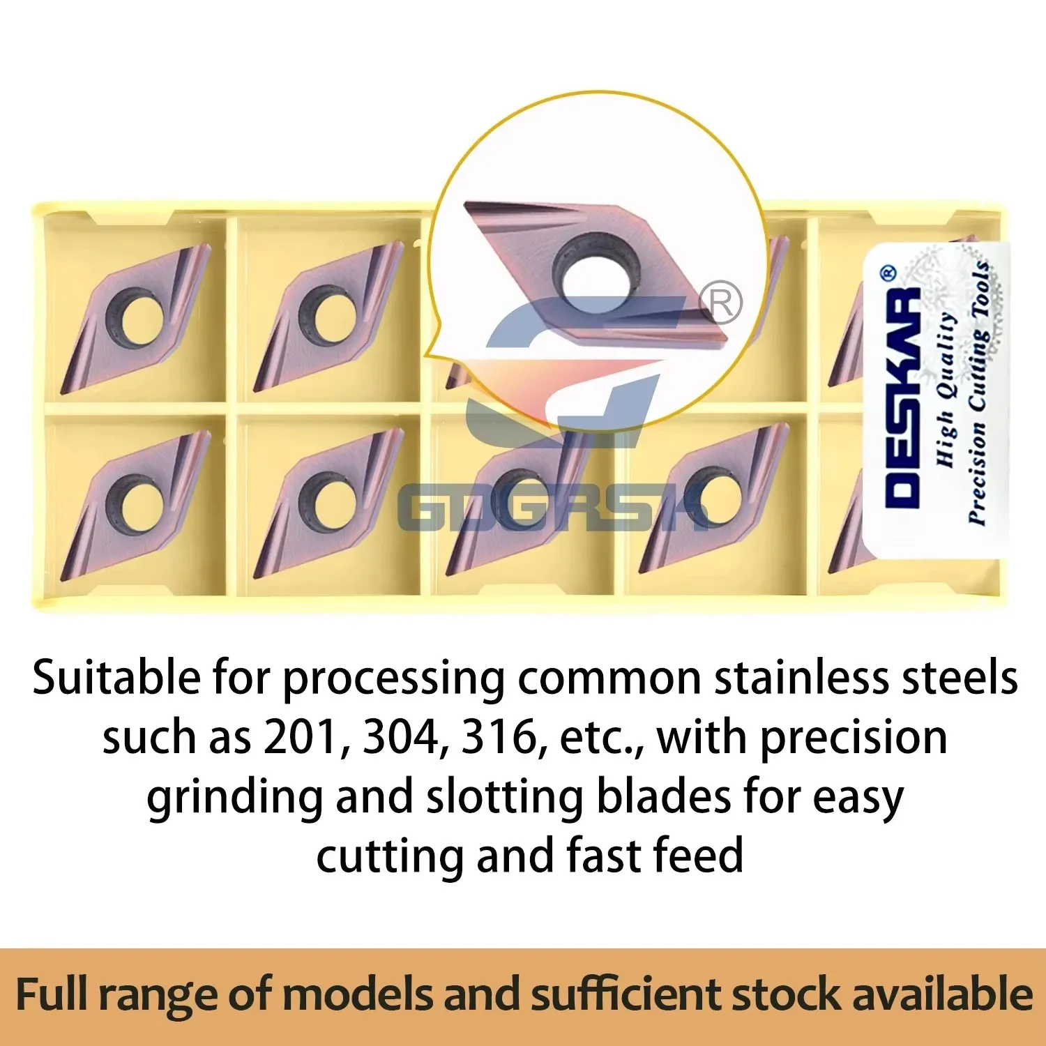 DESKAR 100% Original DCGT11T302/04/070202/04 R-F/L-F/L-U/R-U LF6018 Rhomb Shaped Turning Inserts For Stainless Steel Processing