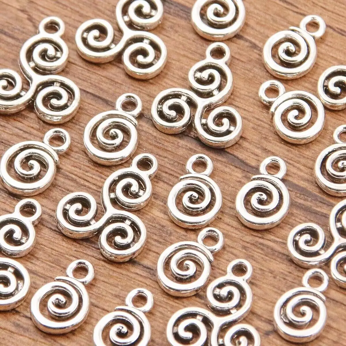 50PCS 2 Style Metal Alloy Geometry Charms Double Sided Hollow Round Pendant For Jewelry Buckle Making DIY Handmade Craft