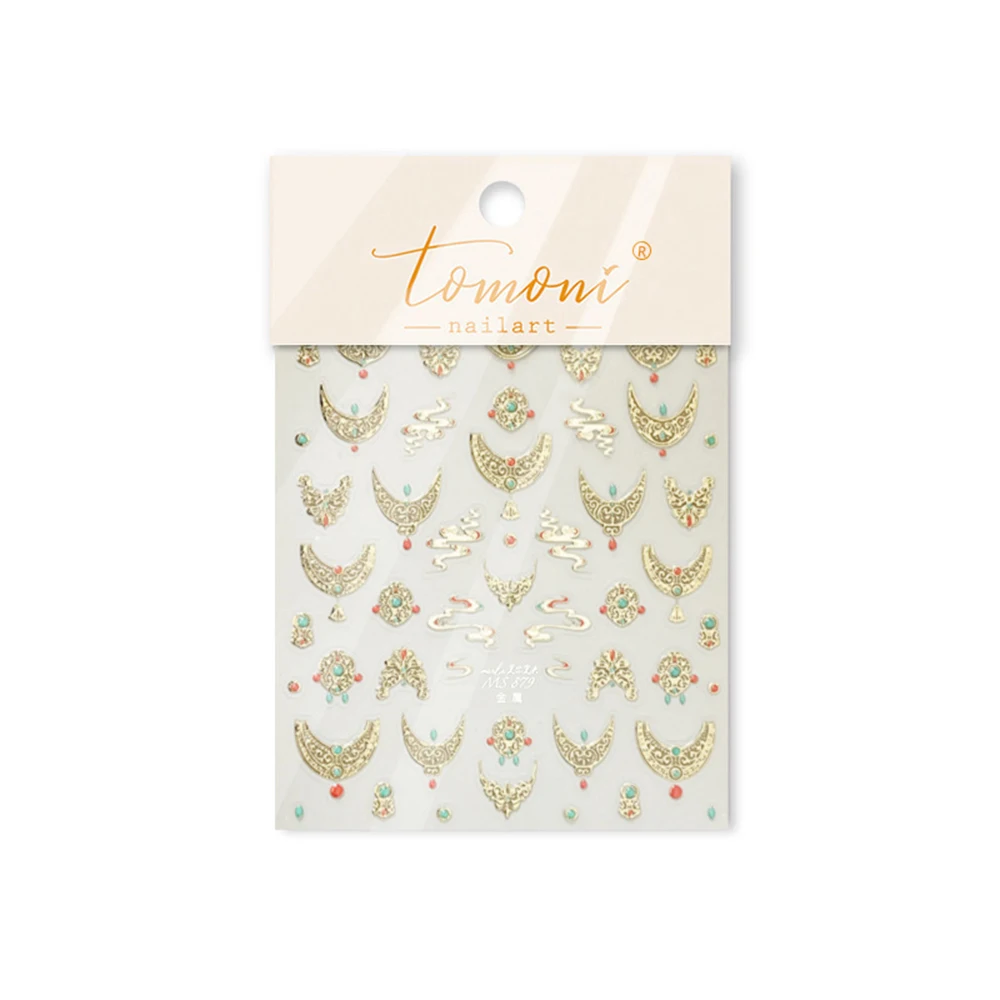 1 Stück 5D Retro Gold Französisch Streifen Linie Nail art Aufkleber Bronzing Edelsteine Selbstklebende Aufkleber Luxus Diamant Maniküre Sliders