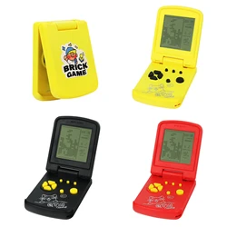 Block electronic game console, nostalgic portable folding game console toy, requires preparing two No. 7 batteries by oneself