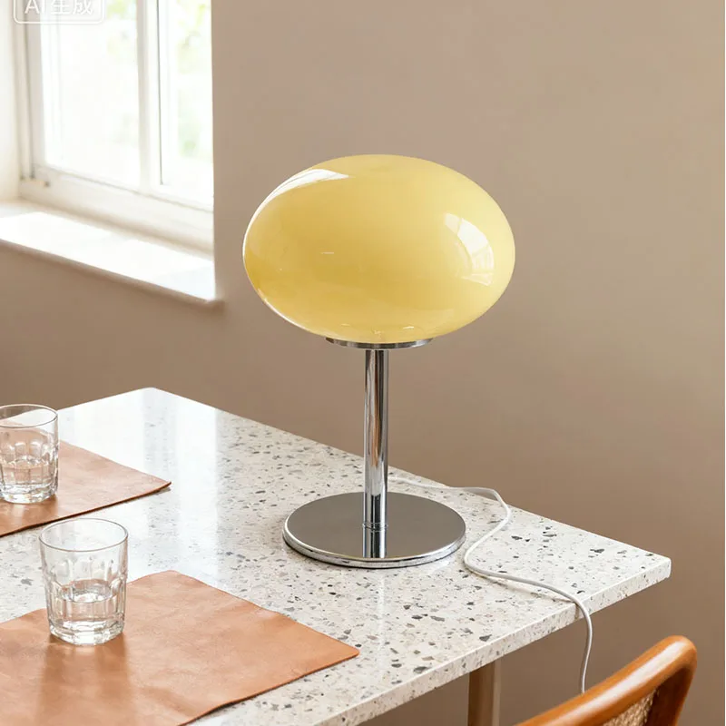 المبيعات المباشرة مصباح طاولة باوهاوس المعدني على الطراز الكوري - ضوء ليلي ما بعد الحداثة وبسيط في منتصف القرن، ديكور غرفة نوم سطح المكتب #4