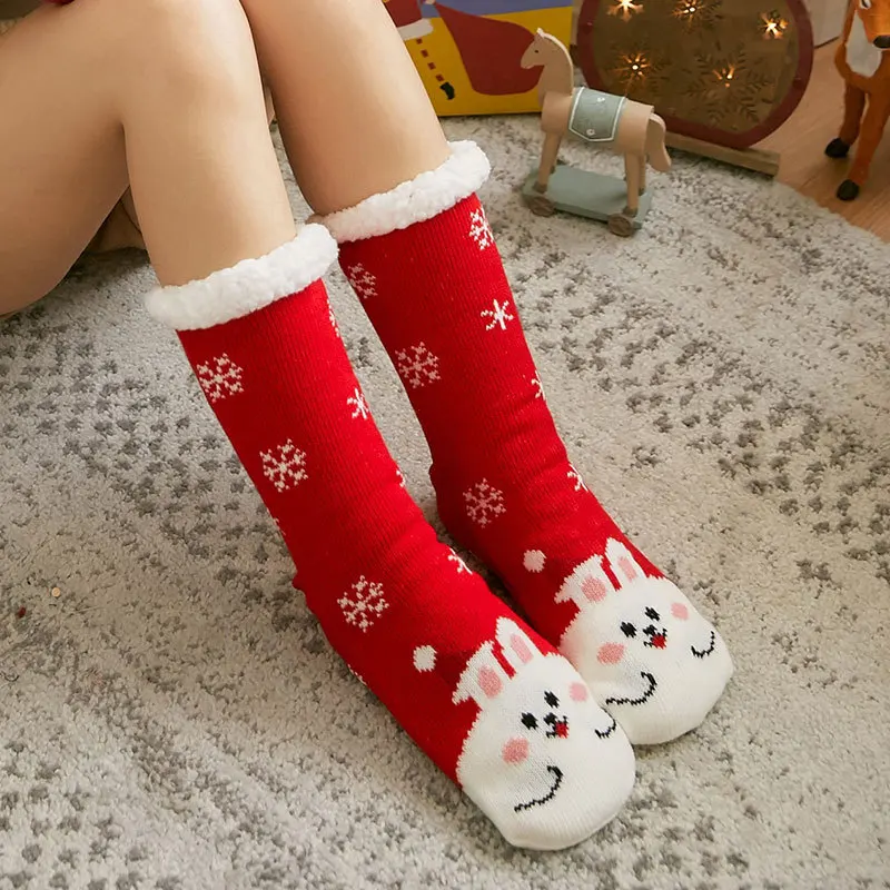 New Christmas Socks for Women, Autumn and Winter Floor Socks, Snow Socks, Thickened Velvet Home Sleep Socks, Carpet Socks, Postp