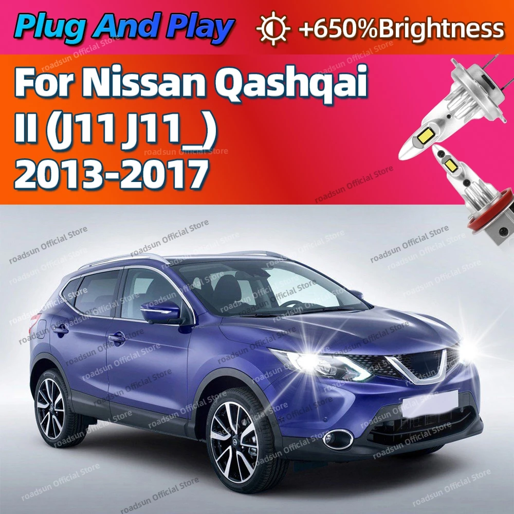 

2/4Pcs LED Bulb Headlight Wireless 160W Auto Light Lamp Plug Play 6000K For Nissan QASHQAI II J11 J11 2013 2014 2015 2016 2017