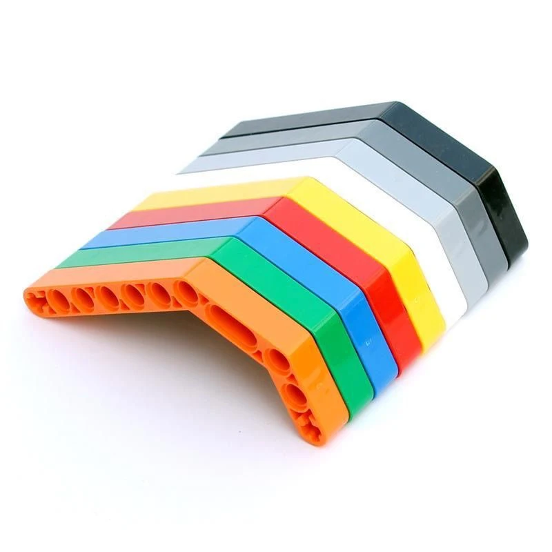 MOC 32009 3x7 ثقوب مزدوجة منحني تكنولوجيا ليفتارم اللبنات أجزاء تجميع لتقوم بها بنفسك جزيئات سميكة الطوب اللعب الملحقات