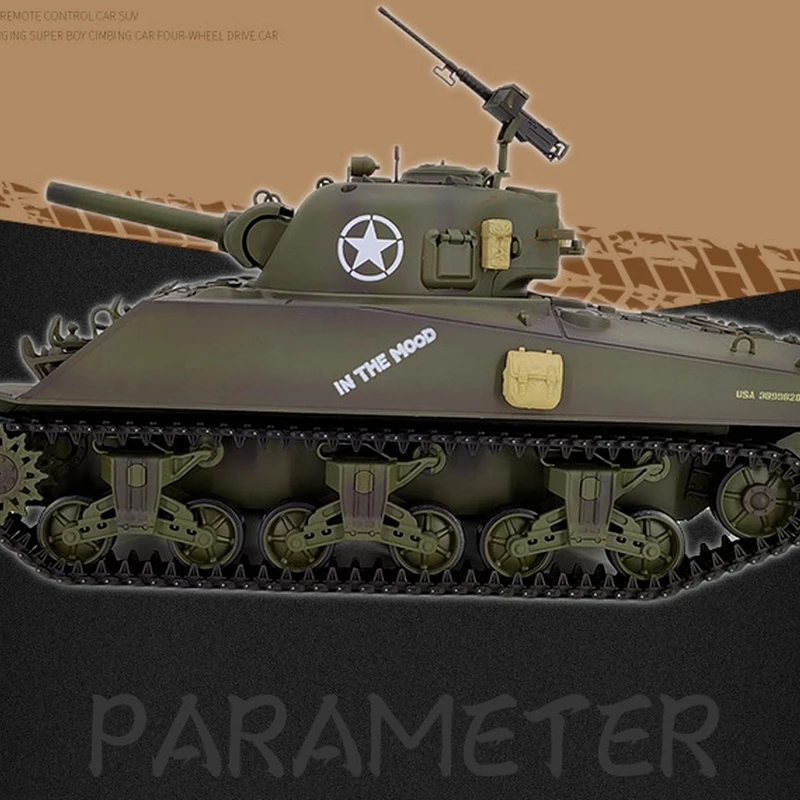 Czołg Henglongku Żołnierz Sherman M4A3 Sterowany Zdalnie z Teleskopową Lufą Wielofunkcyjny Model Bojowy Konkurencyjny Fajny