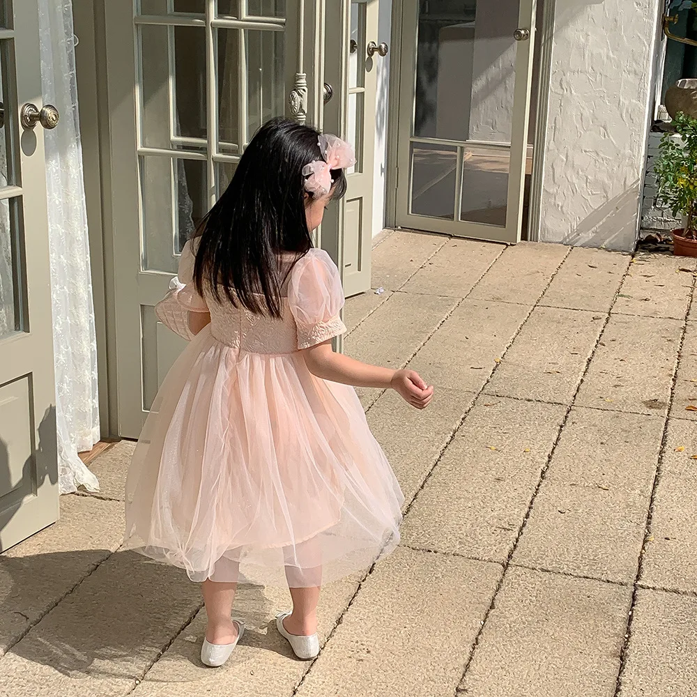 فستان أميرات منفوش للأطفال ، فستان بأكمام قصيرة للبنات ، خالدة للغاية ، خيوط عصرية ، صيف ، جديد ، 10000