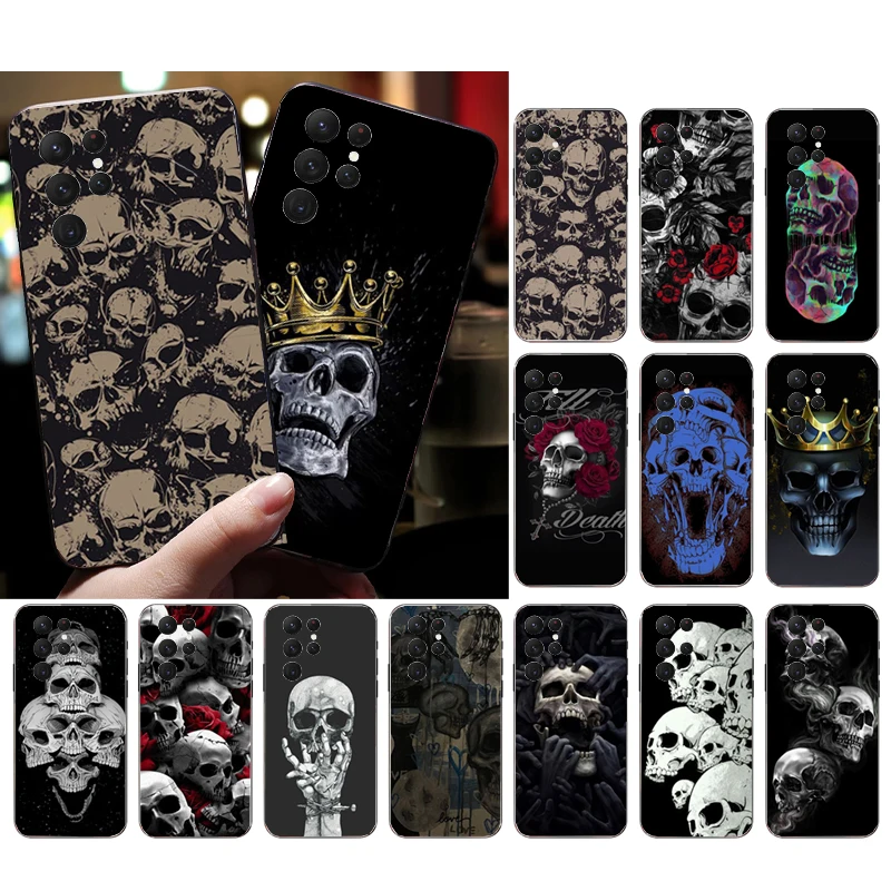 Phone Case for Samsung S24 S23 S22 S21 S20 Ultra S20 S22 S21 S10E S20 FE S24 Plus Skull Case