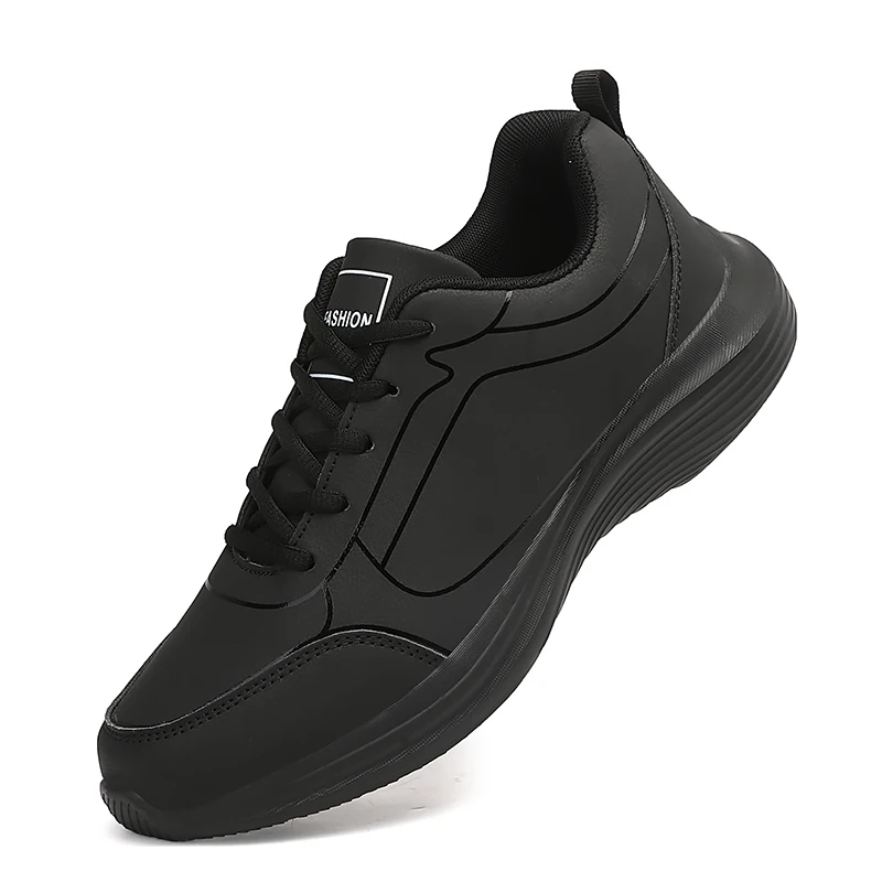 Buty męskie trampki na skóra PU dla mężczyzn obuwie sportowe lekkie miękkie buty do tenisa spacery na świeżym powietrzu zapatillas de hombre