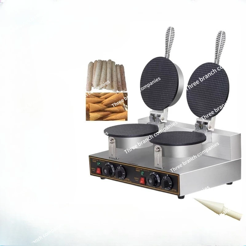 Double-head Round Ice Cream Leather Machine, Commercial Checkered Ice Cream Leather Machine, Cold Drink Baking
