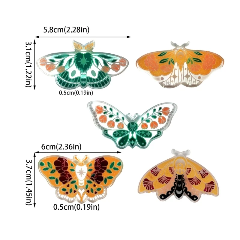 DIY 5 wnęka w kształcie Moth wisiorek silikonowa forma brelok kolczyk naszyjnik Charms forma żywiczna epoksydowy ozdoba do torby wiszący Ornament