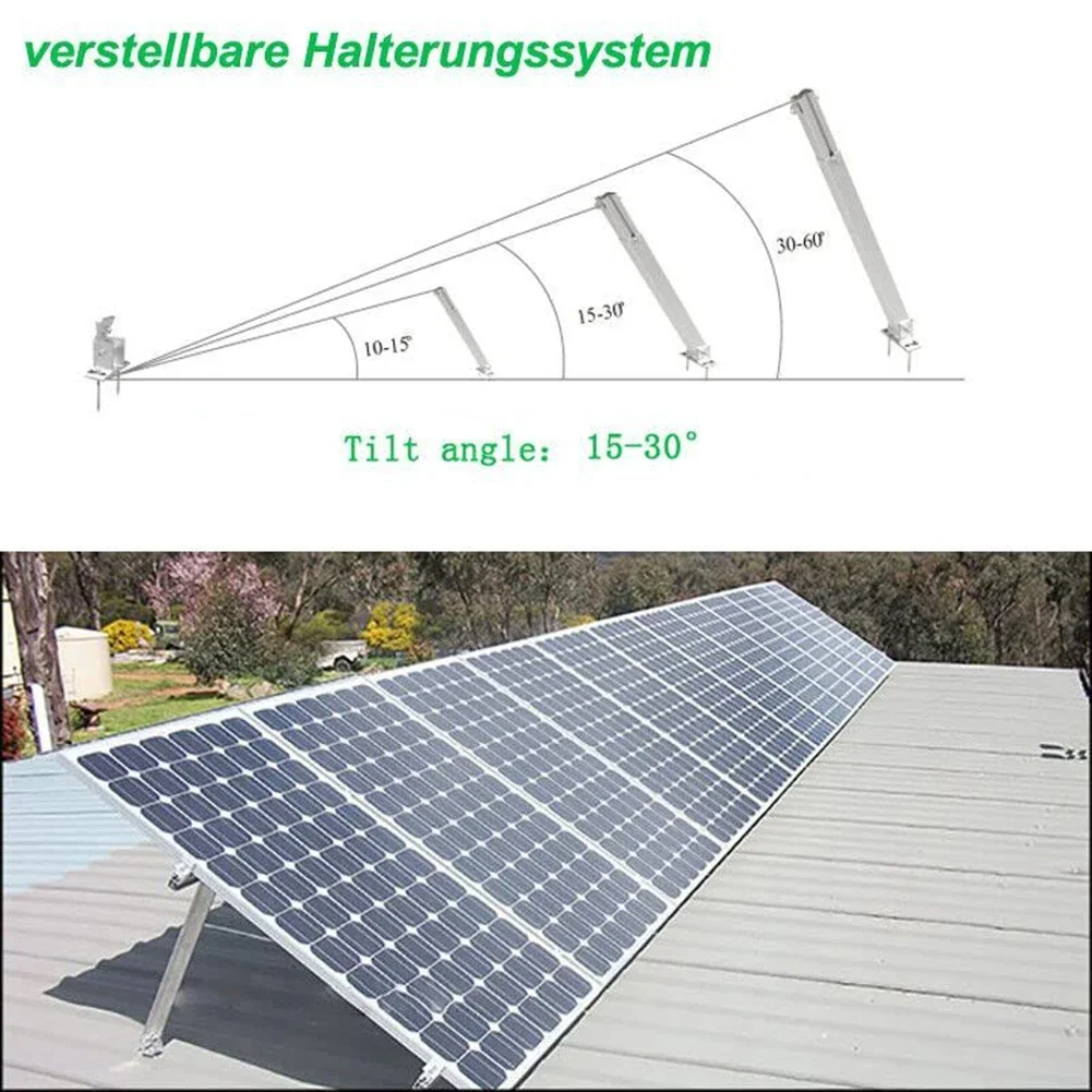 Solar Panel Racking PV Mounts Adjustable Photovoltaic Base Set Solar Power Supplies Front And Rear Foot Mounts