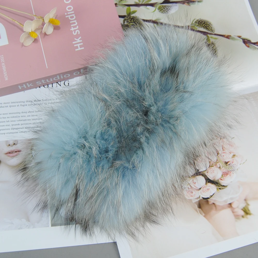 New Female Real Fur Headband Fluffy Natural Warm Fox Fur Ring Scarf Good Elastic Winter Lady Knit Genuine Real Fox Fur Scarves