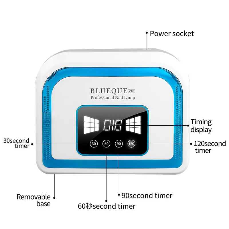 120W สวิตช์อัตโนมัติฟังก์ชั่นจับเวลา30ชิ้นไฟ LED ชาร์จได้โคมไฟเจลยูวีสำหรับเล็บจอแสดงผลดิจิตอล4จับเวลา