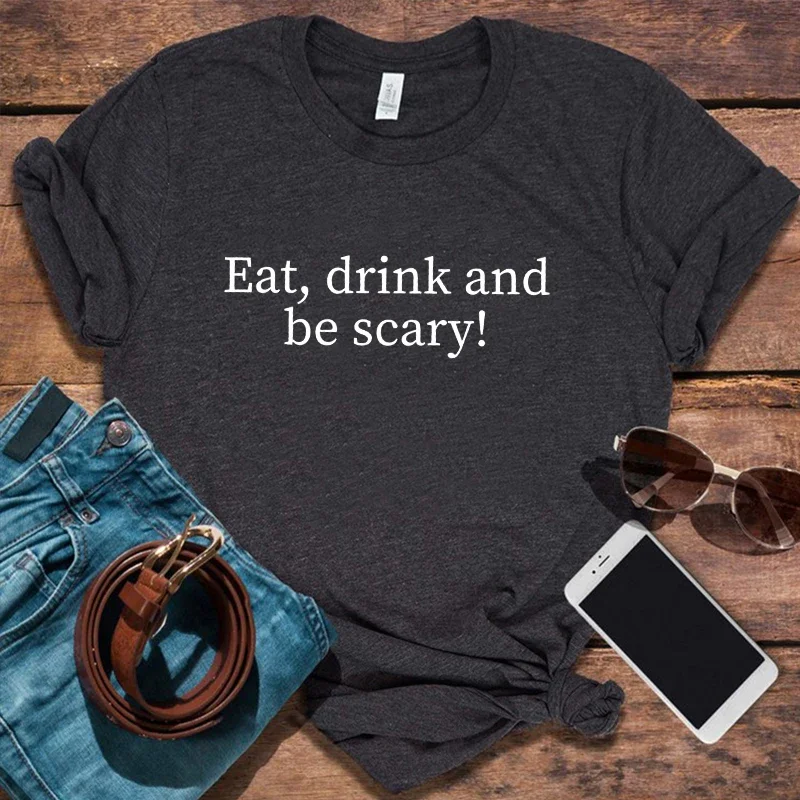 Minimalist Halloween Shirts Be Scary T-Shirts Women Funny Graphic Tees Spooky October 2025 Funny Halloween Tees M